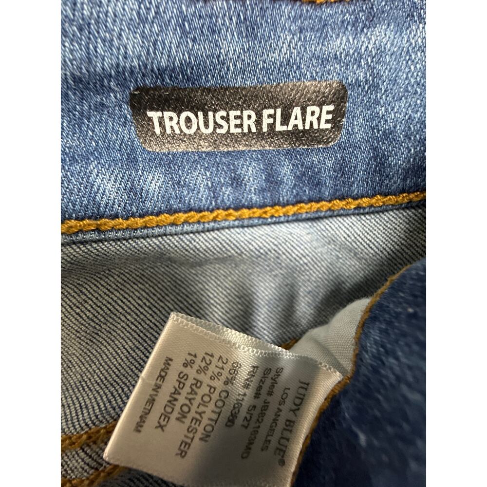 Judy Blue Mid-Rise Trouser Flare Blue Jeans Size 5/27 *82163 EUC - Picture 12 of 14
